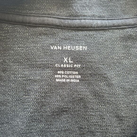Van Heusen Flex Sz XL Gray 1/3 Zip Long Sleeve Ribbed Pullover - Picture 6 of 6